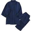 Generisch Kimono giapponese, pigiama da uomo in cotone, accappatoio tradizionale giapponese, camicia e pantaloni jacquard, camicia e pantaloni, due pezzi, biancheria da notte con nodi, vestaglia da casa