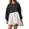 Besseling Mini abito da donna a maniche lunghe con scollo rotondo