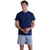 Noidinotte; more than pyjamas Noidinotte - Pigiama Uomo in Cotone con Top Manica Corta e Pantalone Corto Articolo Colorful - XXL Blu