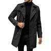 Foweknow Trench Coat Uomo Classico Doppio Petto Windbreaker Medio Lungo Casual Vintage Streetwear Primavera Autunno Revers Solide Mode Business Giacca da Lavoro Comodo Soprabito