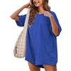 Sukiglam Jumpsuit Donna Elegante Manica Corta Allentata Tutina Reversibile Tuta Intera Casual Salopette Estiva Corta Spiaggia Jumpsuits con Tasche Vacanza Outfits