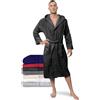 Twinzen - Accappatoio Uomo Spugna con Cappuccio - 100% Coton Épongee - L