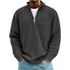 Generic DENGJIAMY Felpe da uomo in maglia classiche per attività all'aperto, magliette taglie forti, top autunnali tinta unita, camicie con colletto trendy a maniche lunghe, pullover con cerniera 1/4 per uomo
