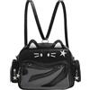 Syzplnwy Zaino con display pin per ragazze della scuola con materiale in pelle PU - Kawaii Cat Ita Bag Preppy Y2k Estetica Borsa a tracolla con inserto, Nero , 28x20x14cm, Casual