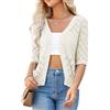 GRACE KARIN Cardigan Corto da Donna Casual Elegante a Maniche Corte Elegante con Bottoni
