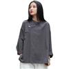 Kkaebi Blusa Cinese in Ramie per Donne - Camicia Hanfu Estiva in Cotone E Lino Abbigliamento Tradizionale Tuta da Meditazione con Maniche Lunghe Top Tunica retrò (M,Grigio)
