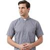 Holyart Camicie Clergyman: Camicia clergyman manica corta misto cotone grigio chiaro In Primis