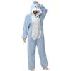 chuangminghangqi Pigiama intero da donna, lungo, invernale, costume da animale, costume da adulto, tuta da donna, in pile, con cappuccio e cerniera, Squalo, M