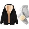 Generico Tuta Donna Invernale Sportiva Pile Completo Calda Felpata Felpa con Zip Cappuccio e Pantaloni Velluto Completo 2 Pezzi Tute da Ginnastica In Pile Vello Foderato Casual Abbigliamento Jogging Invernale