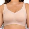 Generic Fittingirls Reggiseno Senza Ferretto Bordo Smerlato, Senza Cuciture Copertura Totale Supporto Coppe Imbottite - Adatto a Ogni Scenario