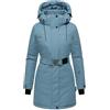 Navahoo Cappotto invernale da donna, parka caldo con cappuccio rimovibile e cintura in vita Frostkuss 14 S-3XL, Blu polvere, M