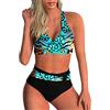 Yutdeng Due Pezzi Costume da Bagno Donna Curvy Bikini Mare Regolabile Halter Costumi a Vita Alta Tankini Trikini Donna Mare