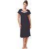 e.FEMME® Camicia da notte da donna Amelia 366 in viscosa antracite. 50