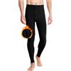 Lancry Pantaloni lunghi termici uomo, biancheria intima termica uomo, Nero, XL