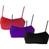 eMMe SQUARE 3 pz Reggiseno Spalla Stretta Microfibra, Bralette Donna, Brassiere Top Donna, Reggiseno Donna Elasticizzato Senza Cuciture; MADE IN ITALY (IT, Testo, S, M, Regular, Regular, VIOLA-ROSSO-NERO)