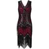 Generic Abiti Da Sera Lunghi, 1920 Estivi Casual Flapper Abito Gatsby Chic Elegante Vintage Sexy Vestito Partito Ballo Latino Charleston per Donna Comfort A Buon Mercato Cocktail Midi Vestito