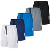 kuzwufs Pantaloncini da Corsa Uomo Sportivi Pantaloncini Asciugatura Veloce Palestra Libero Shorts 5 Pezzi Estivi Elastico Nero/Grigio/Navy/Bianco/Blu-XXL