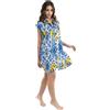 DIVINA Abito estivo Kaftano Smanicato Donna colorato Lemon - VEST 172 - KS01