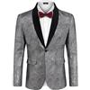 COOFANDY Modern Blazer Uomo | Giacca da smoking, giacca in velluto, giacca floreale rosa, blazer vestibilità regolare. 1 bottone, risvolto a scialle