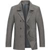 Allthemen Cappotto Invernale da Uomo Caldo Trench Doppiopetto in Tweed a Spina di Pesce Cappotto in Misto Lana con Colletto a Tacca Cachi XL