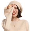 Ailaile 100% lana merino berretti cappelli donna inverno caldo lavorato a maglia oversize beige Beanie, Beige, Taglia unica