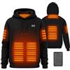 Moteoza Felpa con Cappuccio Riscaldata per Uomo e Donna con fodera in pile, batteria da 7,4 V e 16000 mAh, 6 zone di riscaldamento