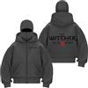 WZYRZ Felpa con cappuccio da uomo per Wi.t.c.h.e.r. Felpa invernale a doppio strato con cappuccio e cerniera, foderata in pile, mezza cerniera Giacca con cappuccio doppio, resistente, sportiva,D-s