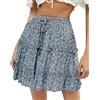 Vcindai Gonna da Donna Estiva Corta, Gonna Boho, Minigonna, Gonna a Fiori, Gonna Estiva, A-blu, L