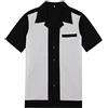 Anchor MSJ Uomo 50s Abbigliamento Uomo Cotone Manica Corta Vintage Bowling Button-Down Camicie, bianco, XL
