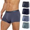 Casey Kevin Boxer Uomo da 4 Pezzi, Modal Mutande Uomo Boxer Elasticizzato Traspirante Morbidi Boxer da Uomo, S