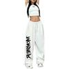 CBDAO Pantaloni sportivi da strada hip-hop stampati con lettera, gamba larga a gamba dritta, pantaloni Jazz Street Dance