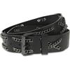 Diesel B-FLOWW Cintura da Uomo in Vera Pelle Nera (Nero, 95 cm)