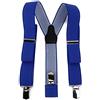 TigerTie - Bretelle unisex a Y con 3 clip molto robuste, a pois, lavorazione di alta qualità, larghezza 35 mm Blu Royal bianco. Taglia unica