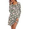 ENJOYNIGHT Camicia da notte da donna, a maniche lunghe, in cotone, camicia | Classico girocollo, camicia da notte con stampa di cartoni animati, taglio ampio, materiale leggero