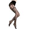 Selente Lovely Legs - Collant da donna raffinati, in parte in effetto reggicalze in diversi modelli, made in EU, Fiocco nero,