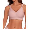 WOWENY Reggiseno da Donna Senza Ferretto, Reggiseno Push up, Comodo, Senza Cuciture, con Spalline Regolabili, Senza Ferretto, Colore: Rosa., L