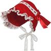 COSDREAMER Cuffia da donna vittoriana Pioneer Coloniale Pilgrim Cofano oversize, Rosso 3, M