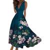 Cocila Abiti Lunghi Estivi Donna Abito Sottoveste da Donna Primavera/Estate 2024 Elegante Abito Lungo Senza Maniche con Scollo a V Elegante Abito da Spiaggia Stampato Fluido Vestito