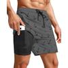Hoqque Costume Uomo Mare Pantaloncini Estivi Pantaloni Corti Grigio L Costumi da Bagno Shorts con Tasche Sportivi Piscina Estivo Surf Accessori Beach Corto Pantaloncino Short Spiaggia Asciugatura Rapida