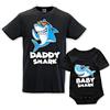Babloo Coppia di T-Shirt Padre Figlio Daddy Shark And Baby Shark Nere Maschietto Uomo XL - Bodino 24 Mesi