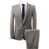 Generic Completo da Uomo Slim Fit gessato Elegante Monopetto da Uomo, Completo Blazer e Pantaloni Matrimonio, Cachi, Taglia 3XL