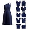 72styles Infinity Abito al Ginocchio per Damigelle d'Onore - Convertibile Multiway Twist Wrap Midi, Blu Navy, M