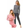 Il Granchio Pigiama Donna Invernale in Caldo Jacquard Pigiama Donna Felpato Diverse Fantasie (6029 Malva, S)