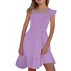 Generico Vestiti Casual Primavera e Estate Solid Color Childrens Costume Girls Rotondo Maniche Corte in Poliestere Indossato Accanto alla Pelle Adatto a Tutte Le età Vintage di Compleanno Matrimonio