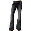 Nidddiv Jeans elasticizzati da donna UK Bootcut a vita alta casual tinta unita pantaloni stile semplice pantaloni a campana da donna anni '70 jeans svasati Y2K lunghezza intera loungewear Streetwear pantaloni