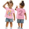 CM C&M WODRO Maglietta per il 2° compleanno per ragazze I'm Two Cute Stampante Shirt Secondo Compleanno Camicie Festa di Compleanno Abbigliamento Estivo Manica Corta Top Morbido Girocollo Tshirt 2 Anni Bambini