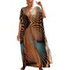 L-Peach Donna Abito da Spiaggia Caftan Maxi Parei Copricostume Copribikini Cover Up Beachwear