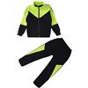 amropi Completo da Tuta Ragazze Felpa a Maniche Lunghe e Jogging Pantaloni Sportiva Set Verde Nero,7-8 Anni