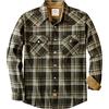 Dubinik® 6 oz Camicia Uomo Flanella Camicia Pile Cotone Western Cowboy Bottone di Perla Manica Lunga Pesante Quadri Vintage Marrone, Grigio E Nero 3XL