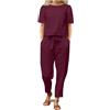 HEONSATI Tuta Donna Estiva Larga Tuta Casual Sportivo Cotone Completi Due Pezzi Leggeri Maglietta Maniche Corte E Pantaloni Con Coulisse Set Di Da Ginnastica Palestra Estivi Slim Fit Spiaggia Elastico
